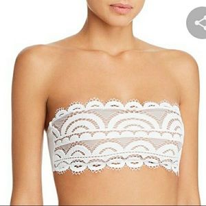 PilyQ ivory lace bandeau bikini top